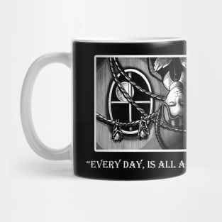 Wednesday Napping With Bats - Every Day Is All About Me Quote - White Outlined Version Mug